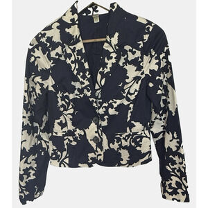 Old Navy Womens Crop Navy Blazer Jacket‎ Size S Preppy Nautical Old Money Yacht